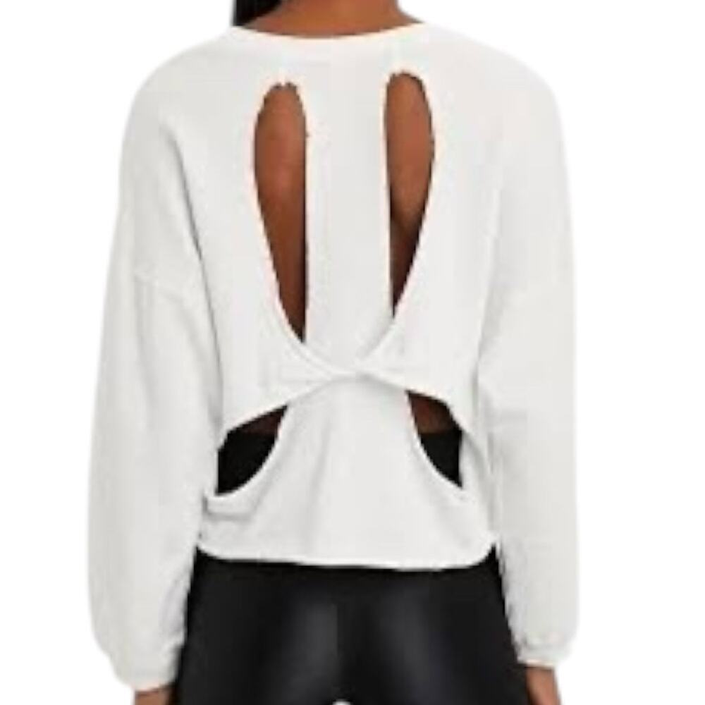 Revolve Lanston White Sweater Cut-Out Back Work Out Outdoor Size Small NWT
